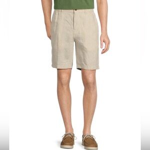 Caribbean Men's Tan Flat Front Shorts. BIG MAN